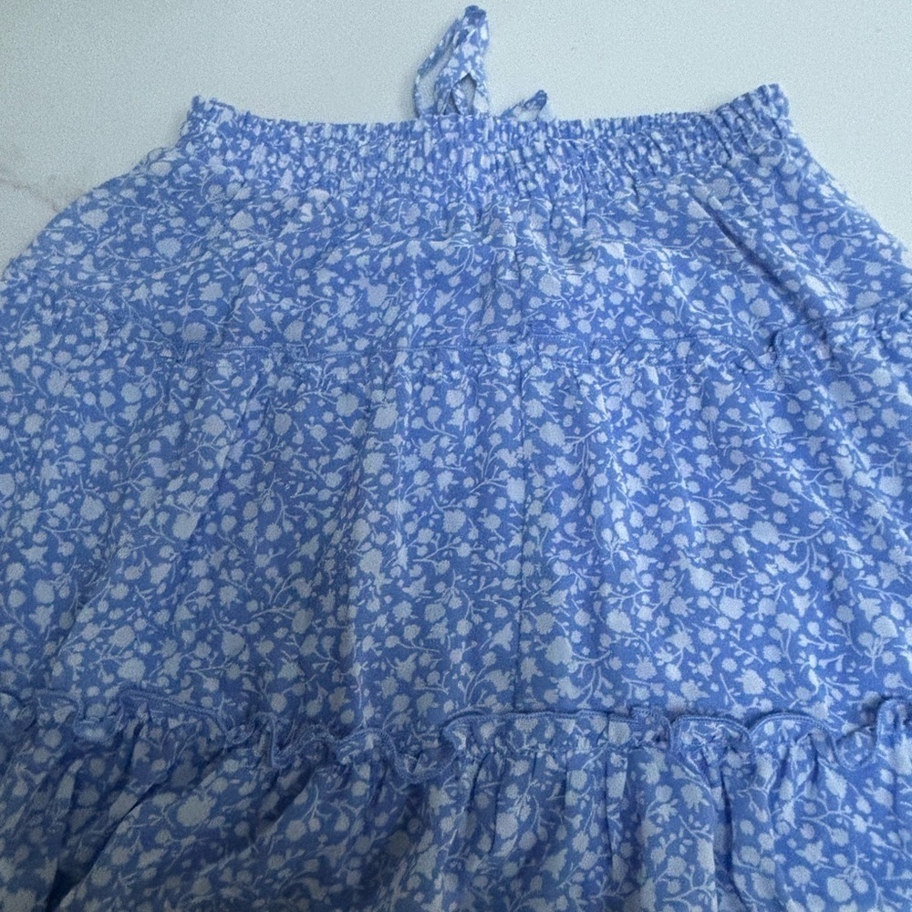 Sienna Sky Blue and White Smocked Midi Skirt - Picture 2 of 2
